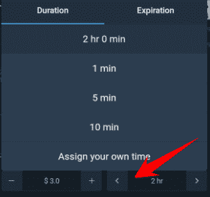 Setting time in Olymp Trade