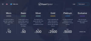 Expert Option account types