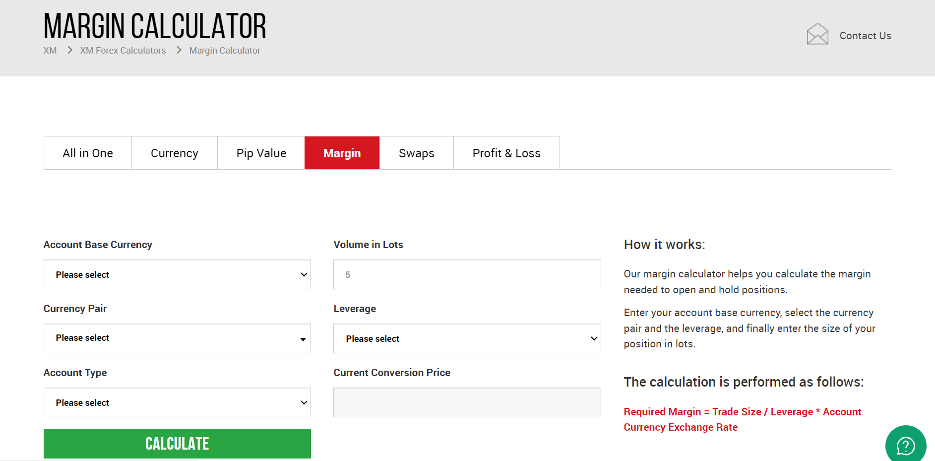 Margin value calculator