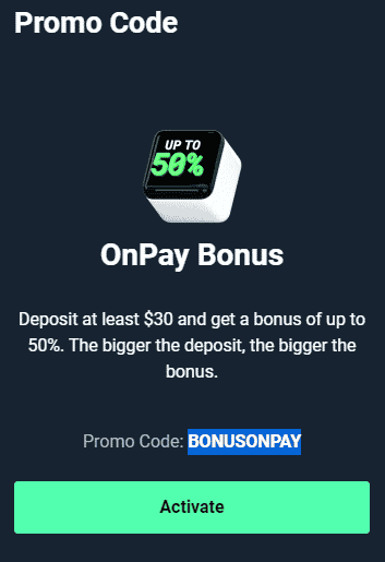Olymp Trade OnPay Bonus Promo Code