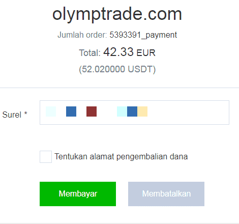 Olymp Trade Order Confirmation
