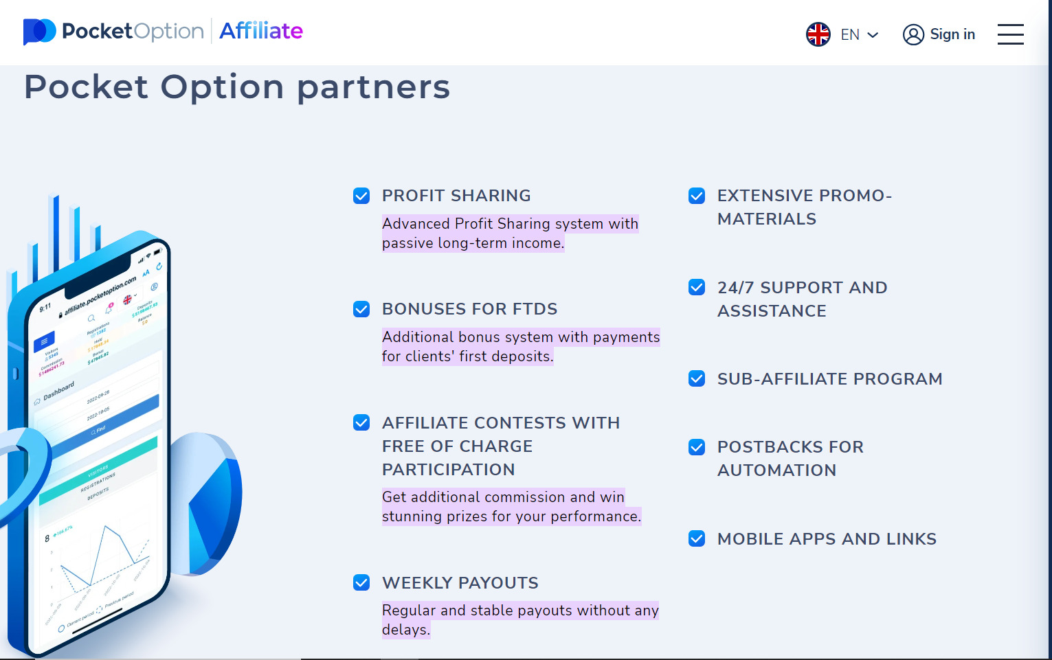 PocketOption affiliate program