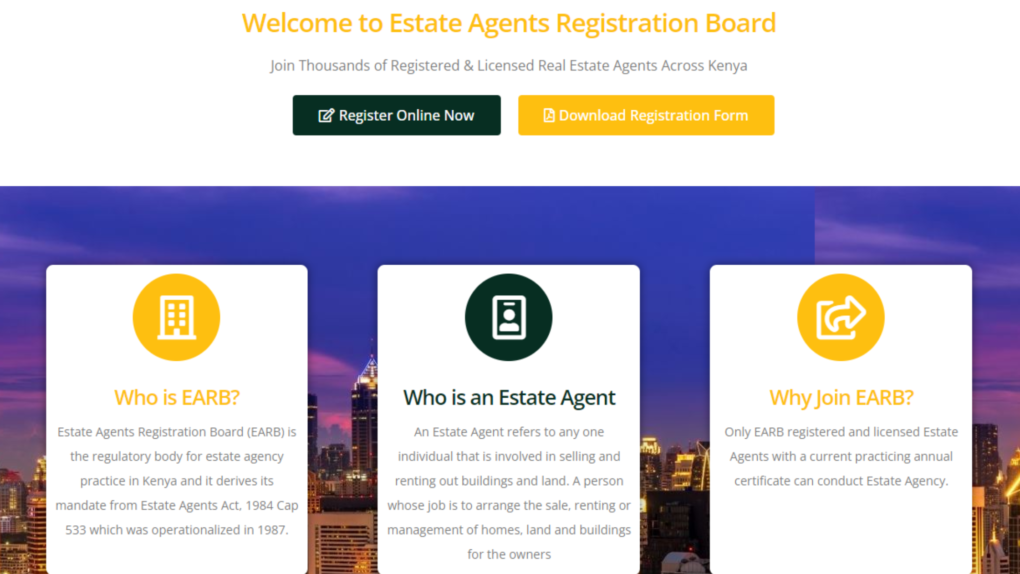 Estate Agents Registration Board - How to Start Real Estate Business in Kenya