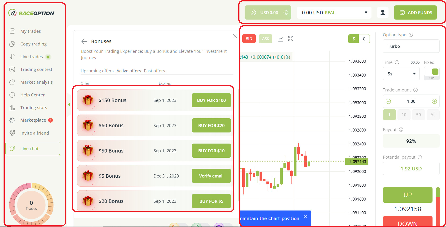 Race Option trading tools