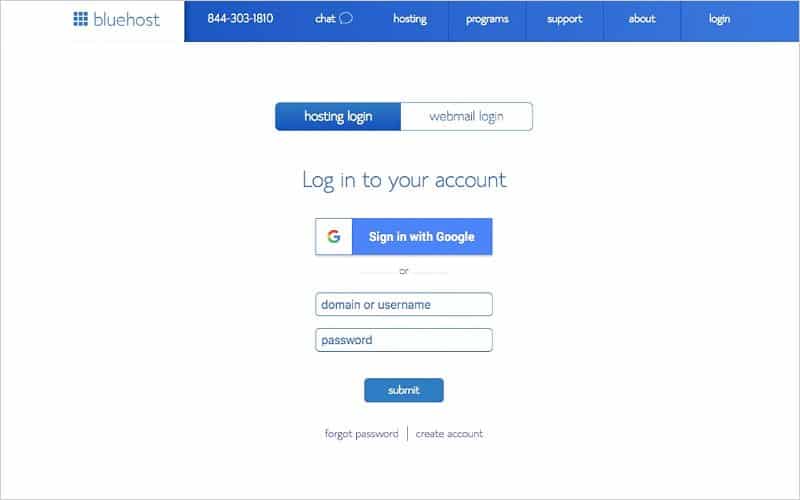 Simply login to your bluehost account