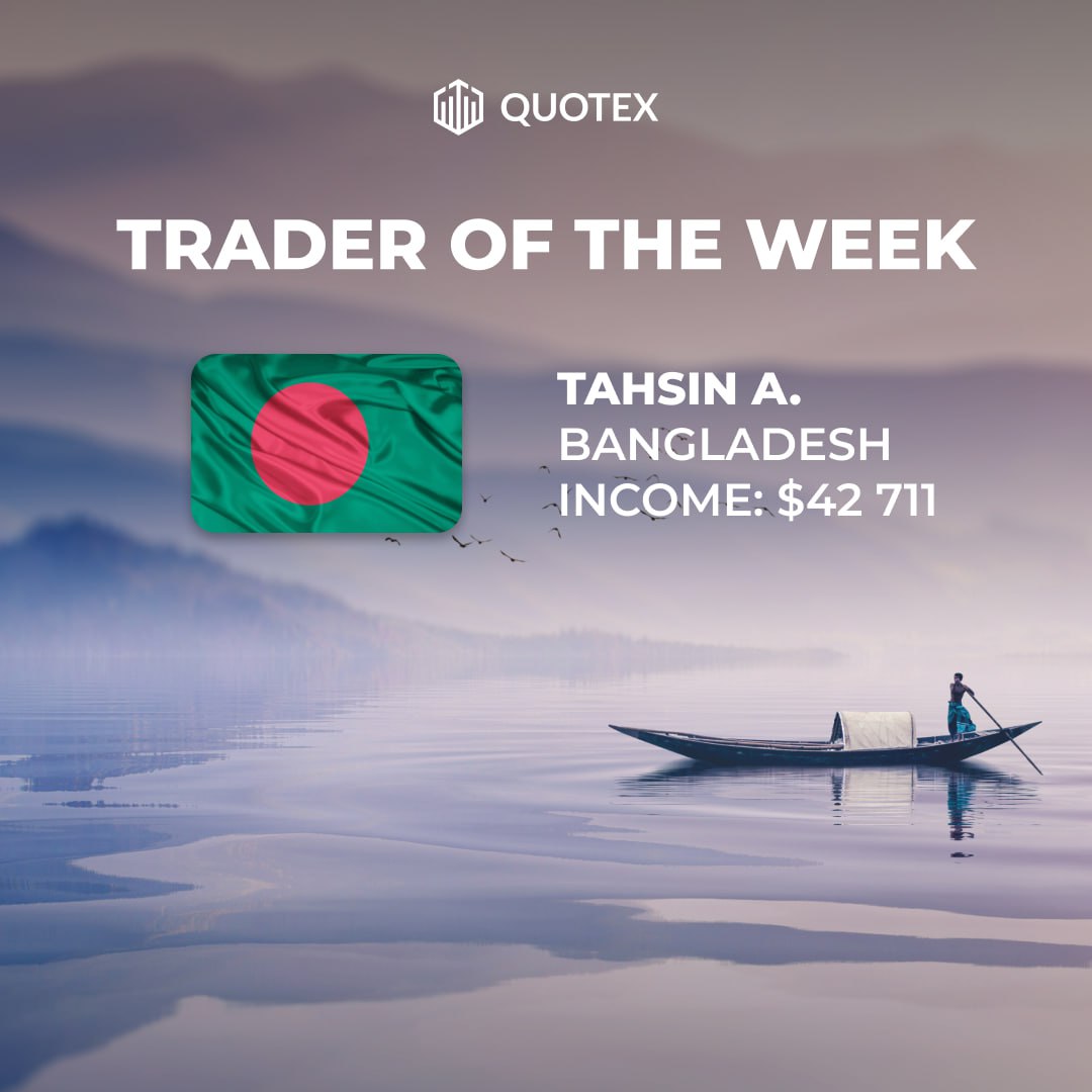 Tahsin A. from Bangladesh became Trader of the week on Quotex platform, he earned $42 711!